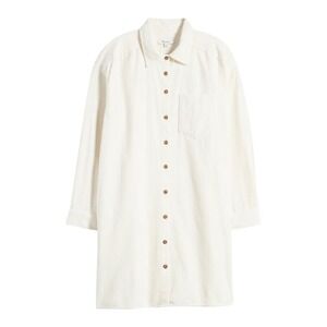Madewell Sz S Mini Corduroy Shirtdress in Lighthouse Ivory $98